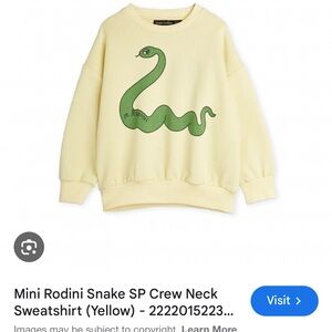 Mini Rodini Butter Yellow Snake Sweatsuit size 2 - 3T